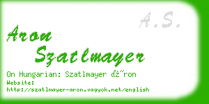 aron szatlmayer business card